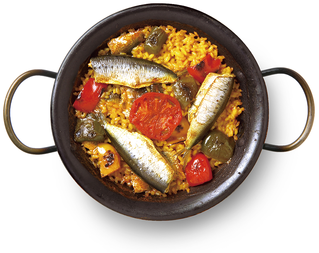 イワシとトマトのパエリア