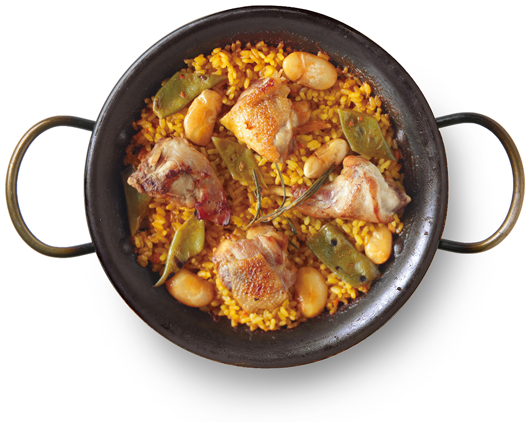 鶏とウサギのパエリア