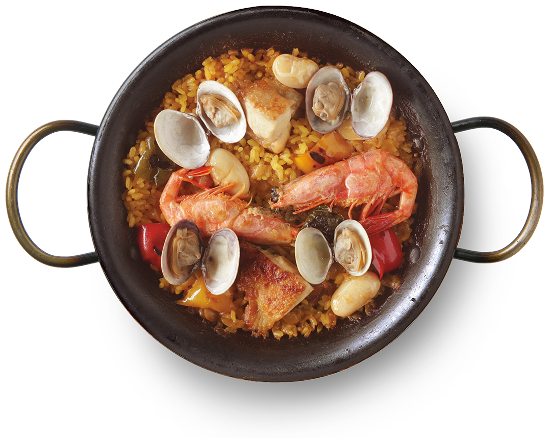 鶏と魚介のミックスパエリア